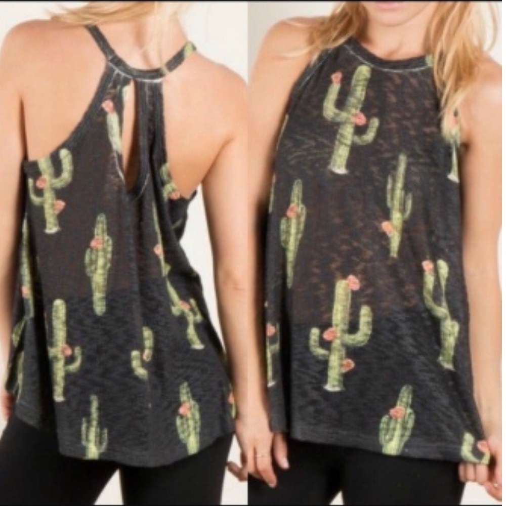 Swing top cactus print top